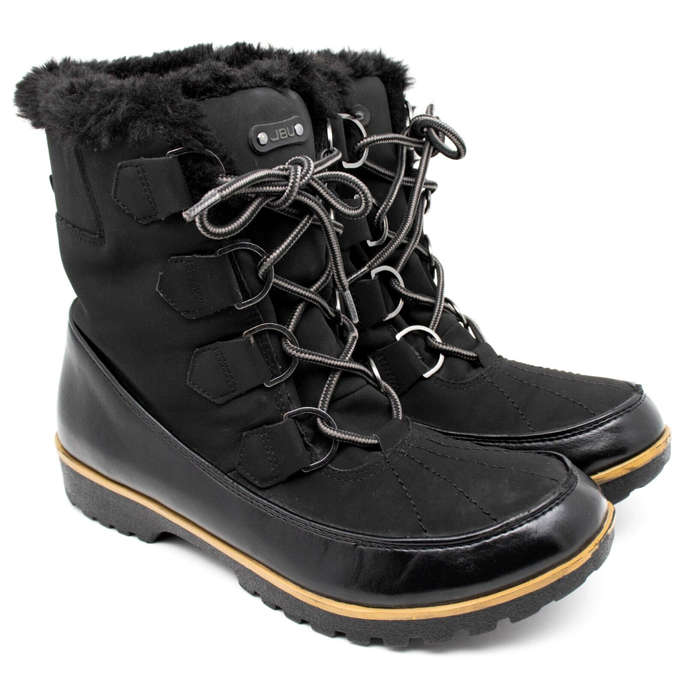 JBU Jambu Brunswick Black Faux Fur Lined Winter Boots SIZE 9.5